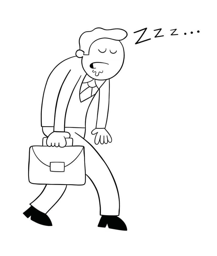 Hombre de Negocios ir a Trabajar y Dormir
