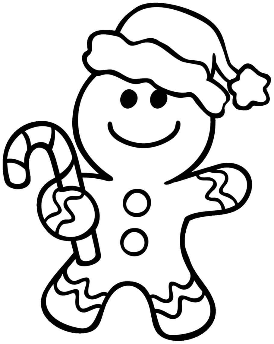 Hombre de pan de Jengibre con Sombrero de Navidad