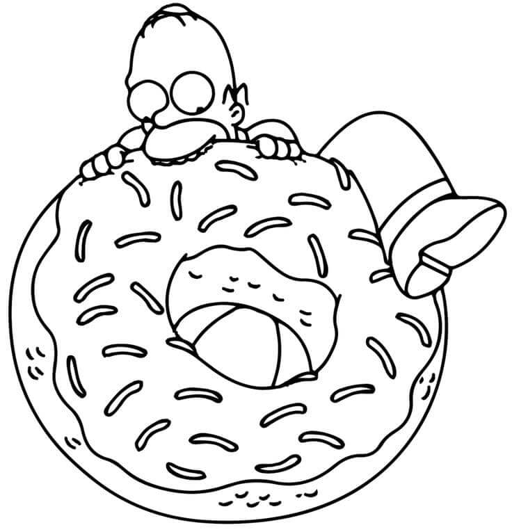 Homer Simpson Comiendo Donut
