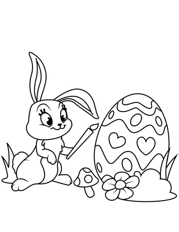 Huevo De Dibujo De Conejo De Pascua