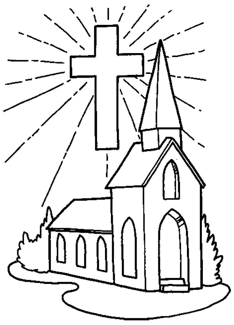  Iglesia de Dibujo para colorear, imprimir e dibujar –ColoringOnly.Com