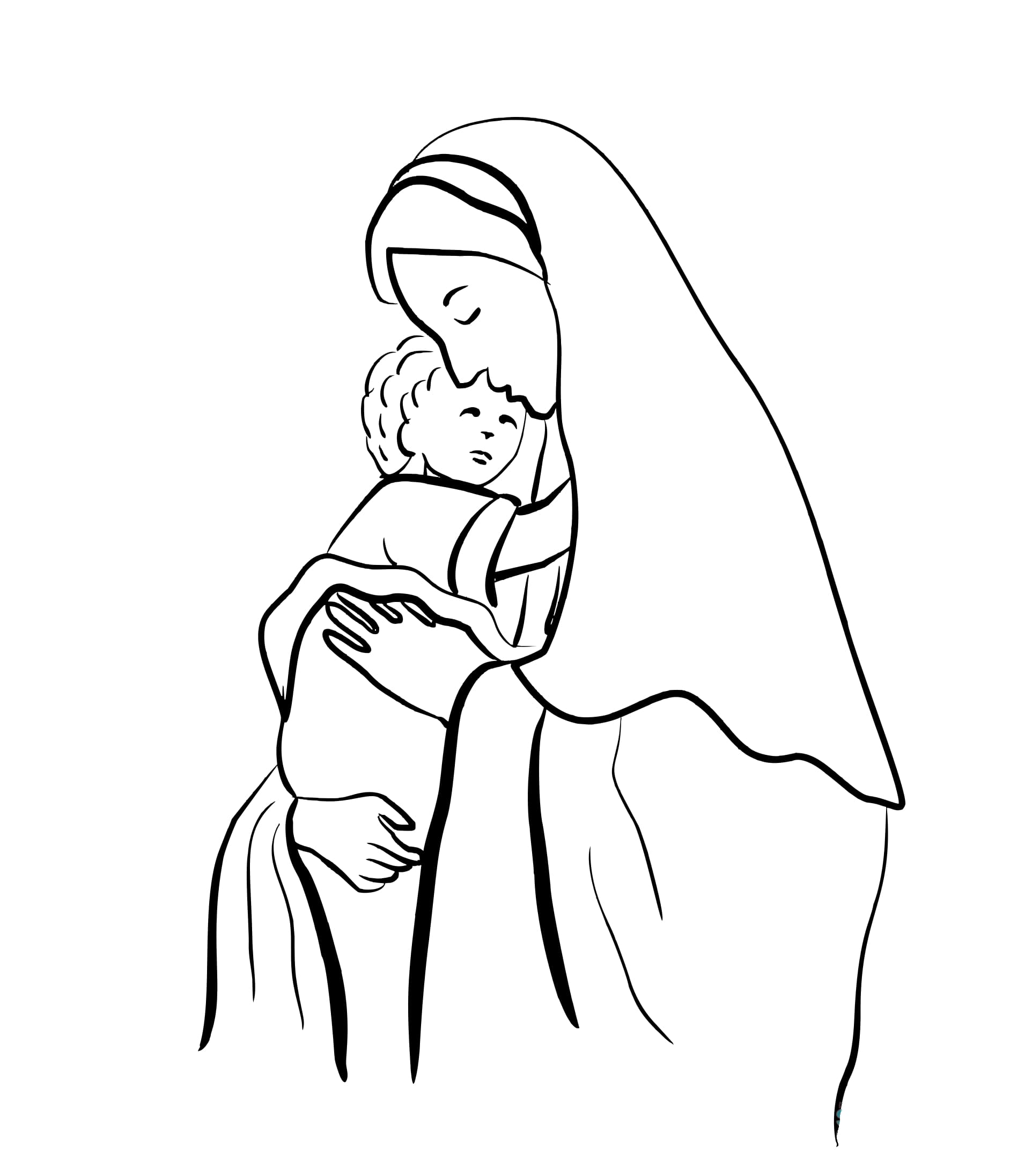 Imprimir Madre de Jesús para niños