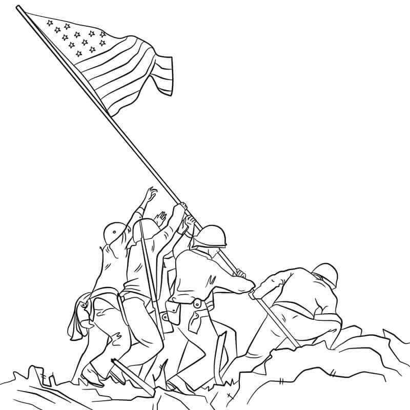 Izando la Bandera en Lwo Jima