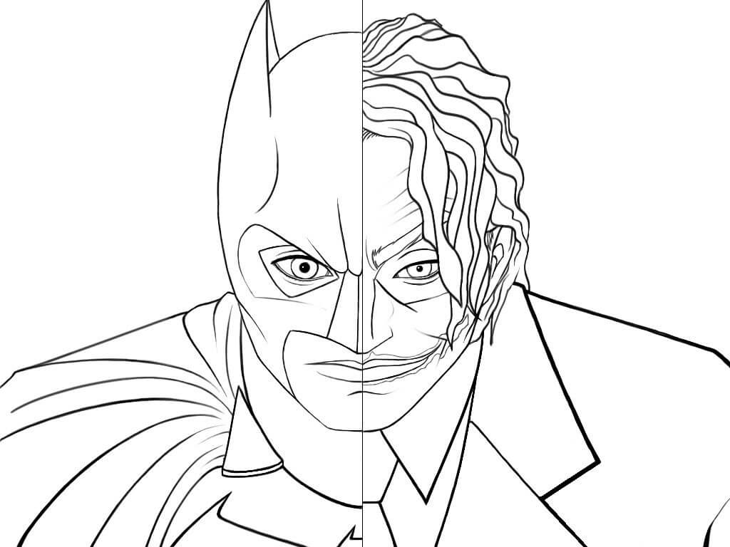 Joker y Batman para colorear, imprimir e dibujar –