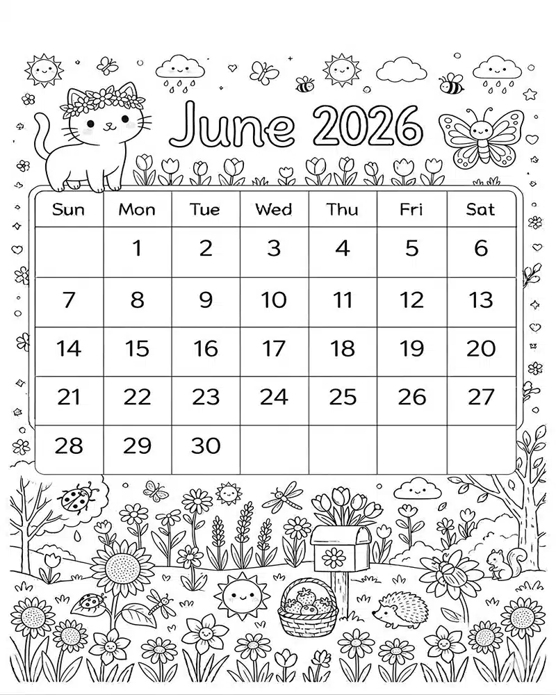 Junio 2026 para niños