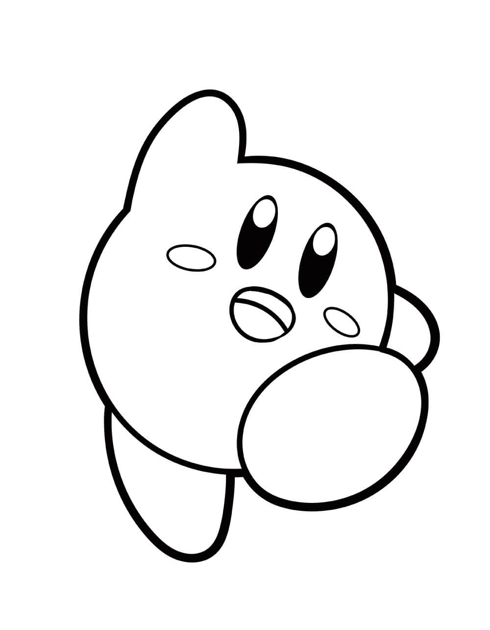 Kirby Feliz para colorear, imprimir e dibujar –