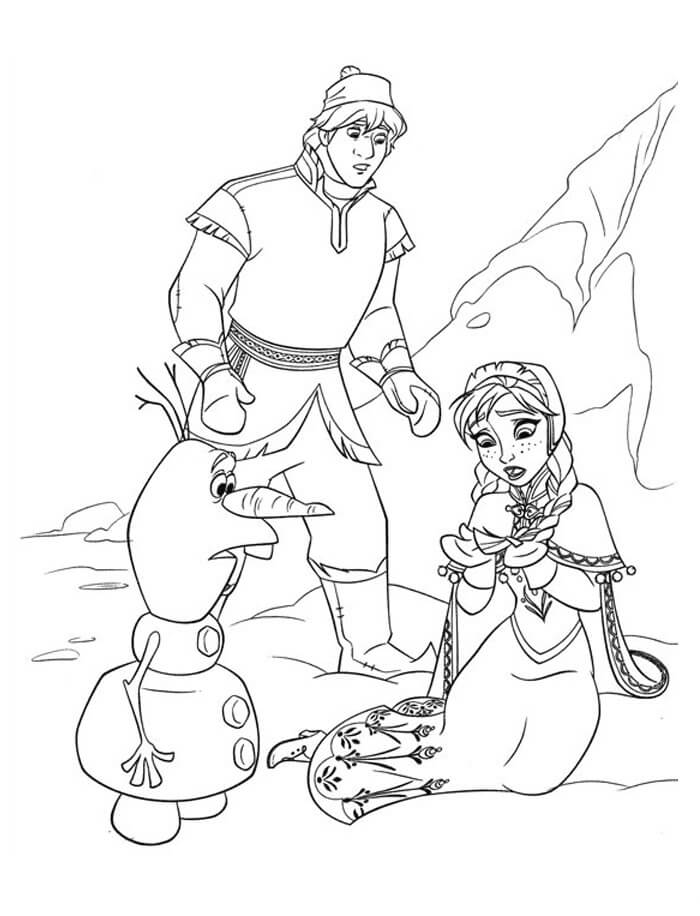 Kristoff, Anna y Olaf