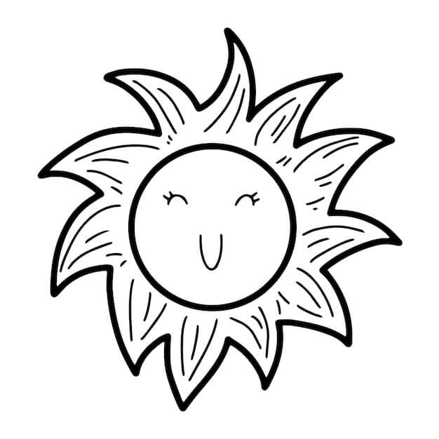 Lächelndes Sonnengekritzel