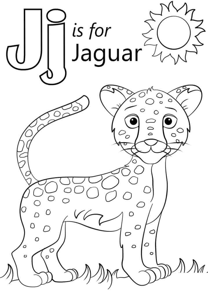  Letra J De Jaguar para colorear, imprimir e dibujar –ColoringOnly.Com