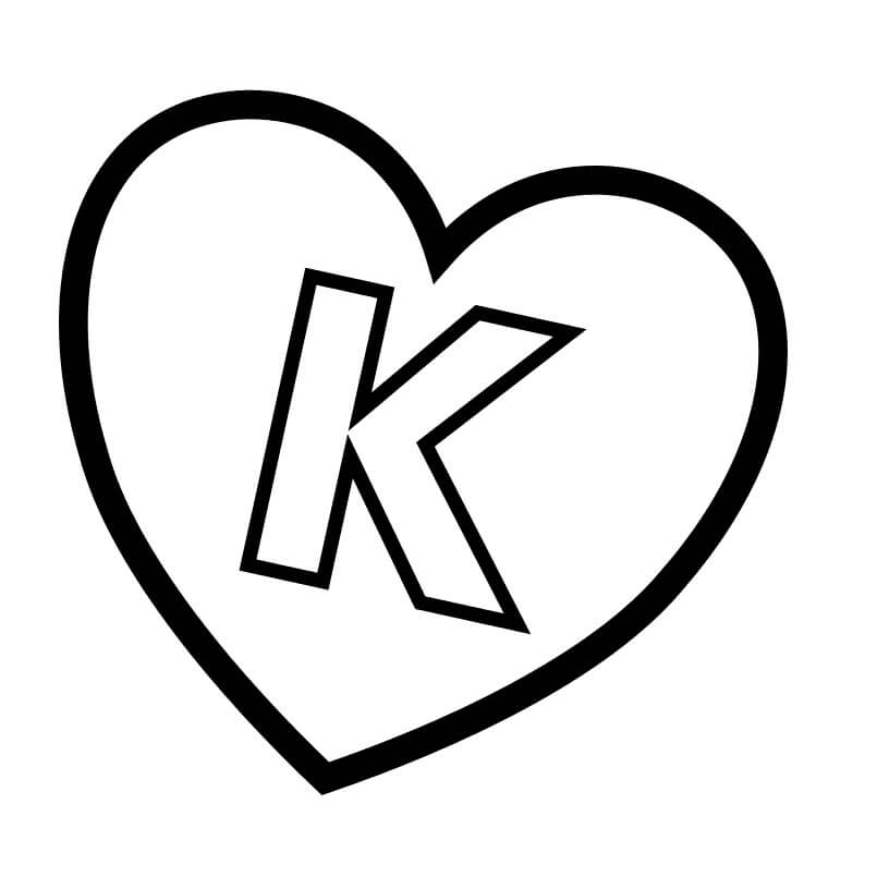 Letra K en Corazón
