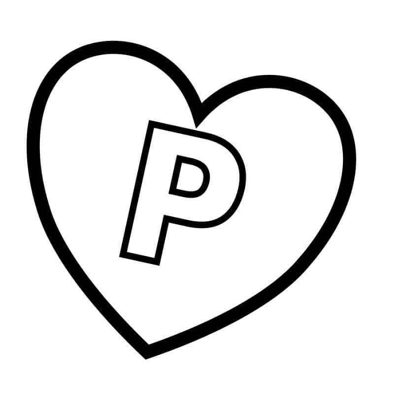 Letra P En Corazón