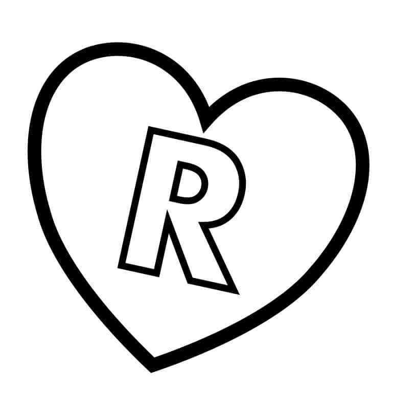 Letra R En Corazón