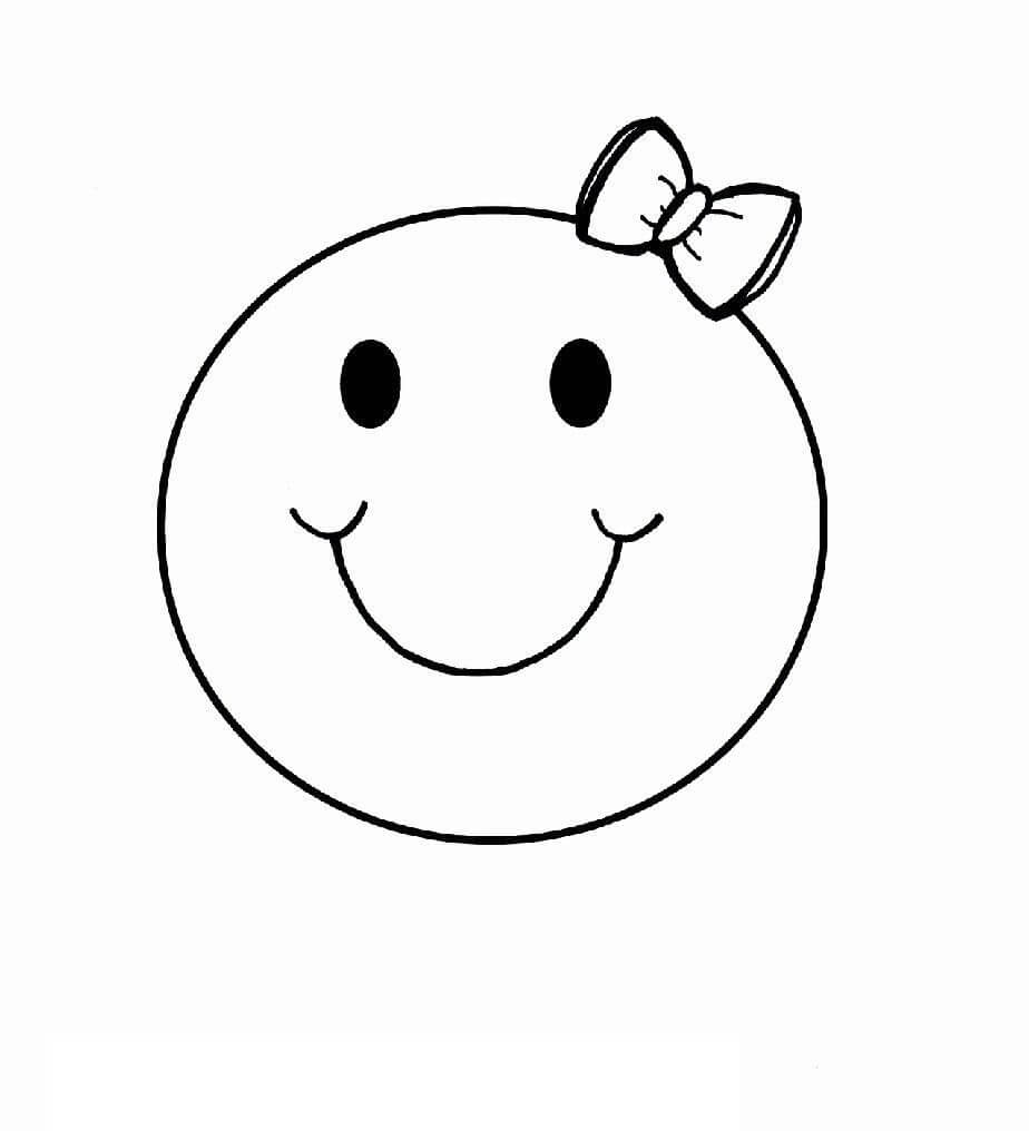 Dibujo de Cara de emoji sonriente feliz en blanco y negro para colorear   Dibujos para colorear imprimir gratis