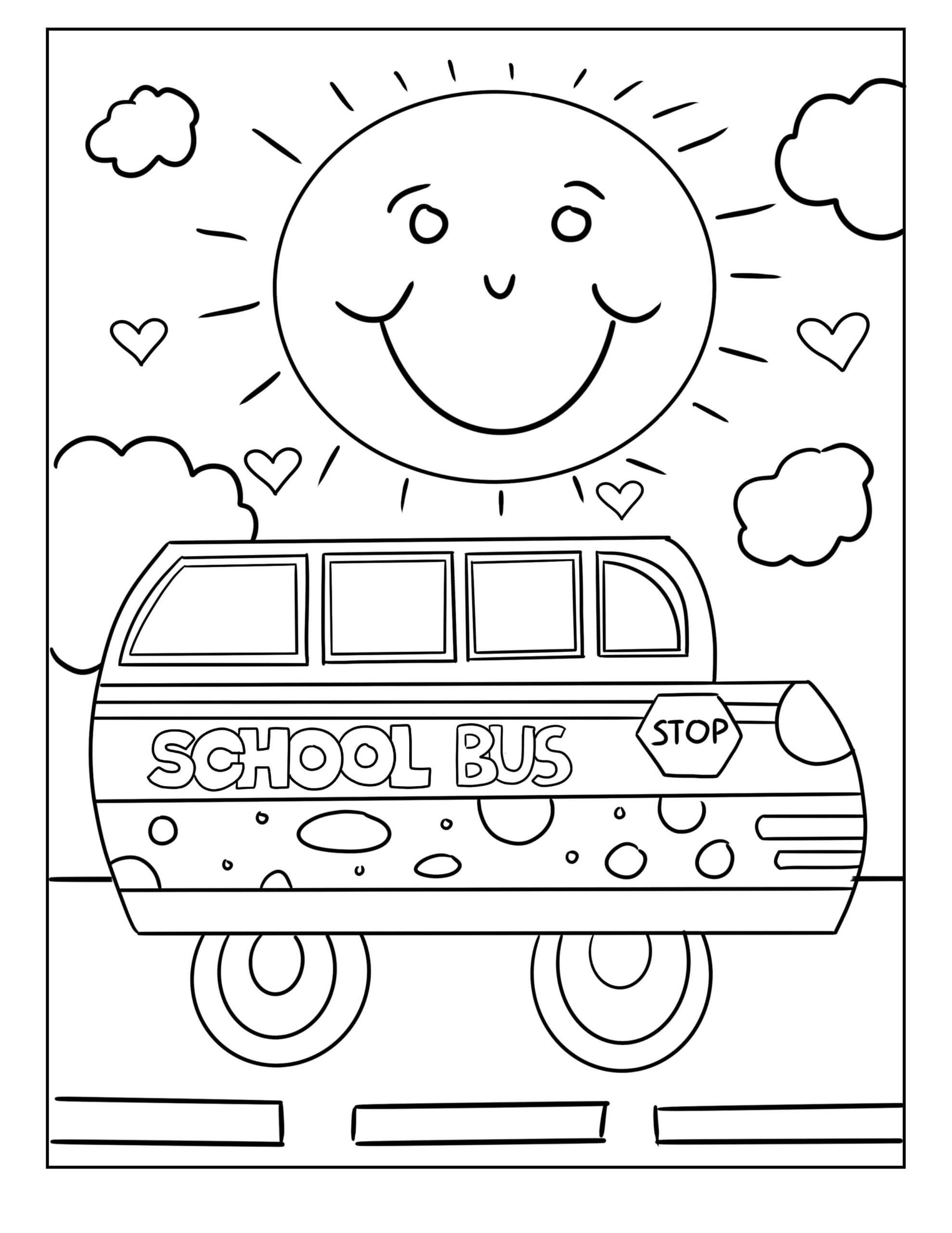 Lindo Autobús Escolar de Bienvenida de Regreso a la Escuela