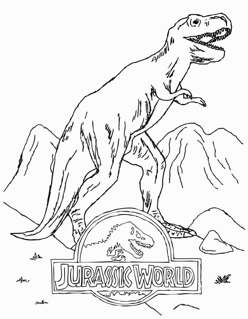 Logo Mundo Jurásico con T Rex