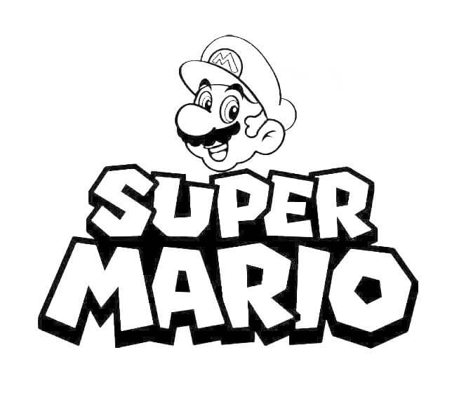 Logotipo De Súper Mario para colorear, imprimir e dibujar –ColoringOnly.Com