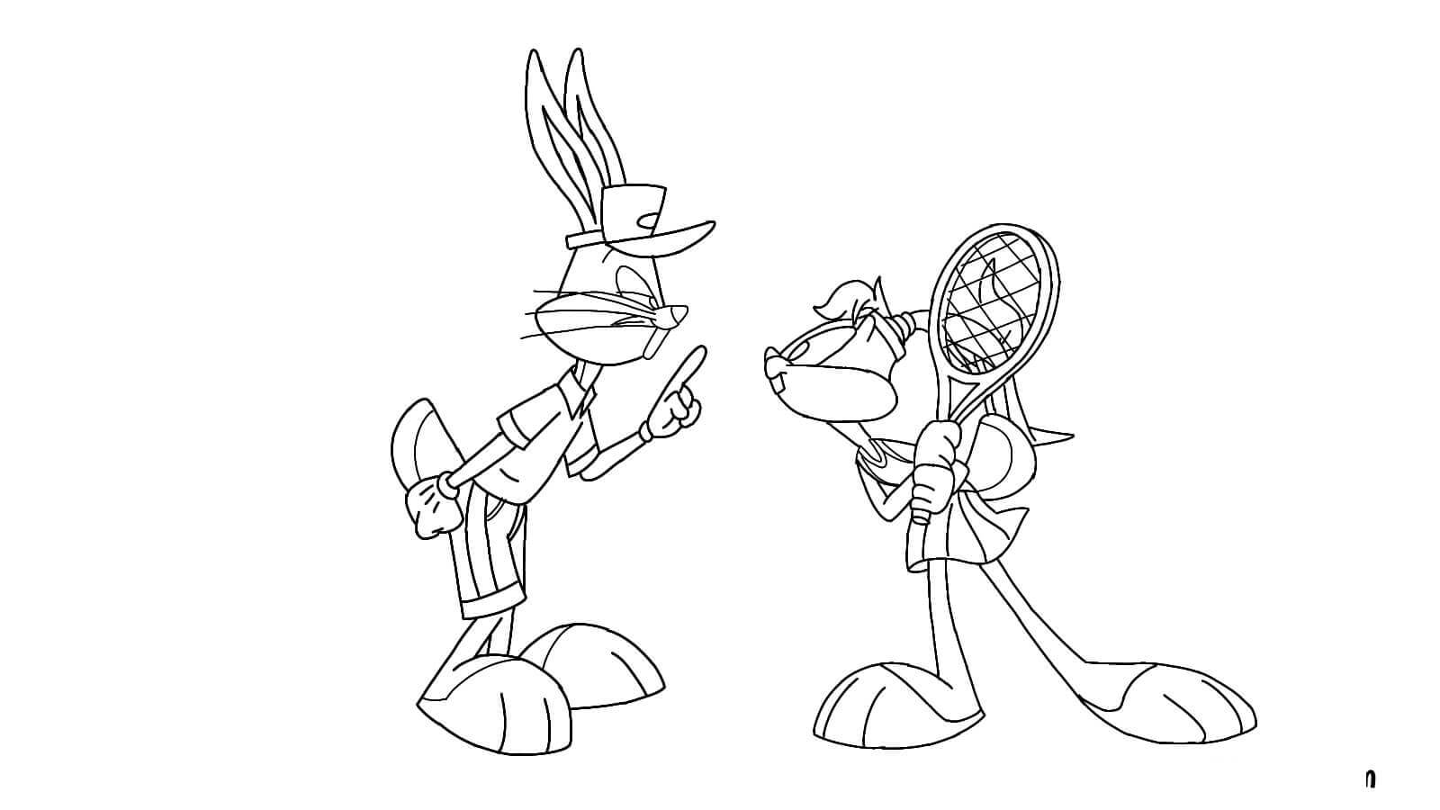Los bebés Bugs Bunny y Lola juegan al Tenis