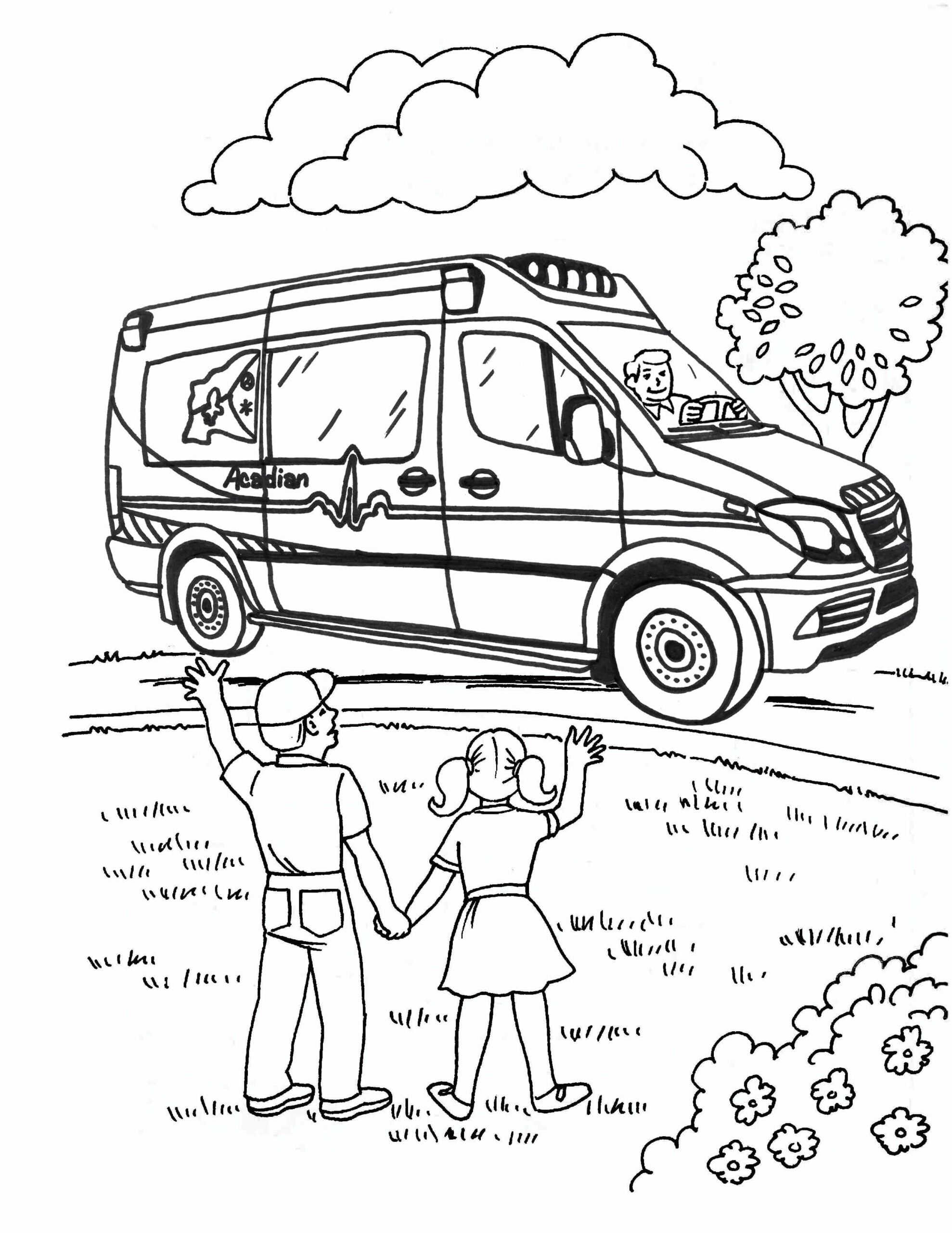 Los dos Niños Saludaron a una Ambulancia