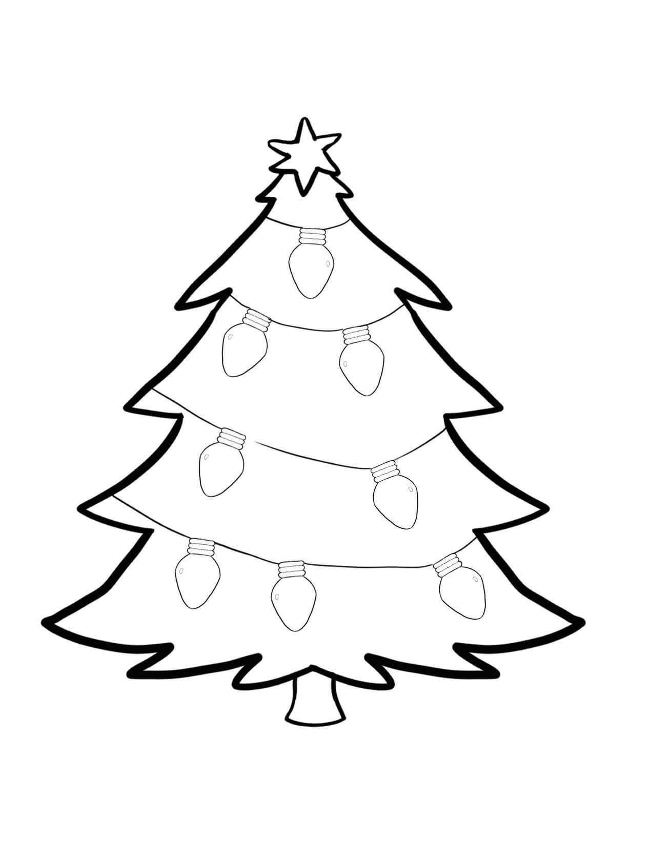 Ambicioso Paso fertilizante Luces del árbol de Navidad para colorear, imprimir e dibujar  –ColoringOnly.Com