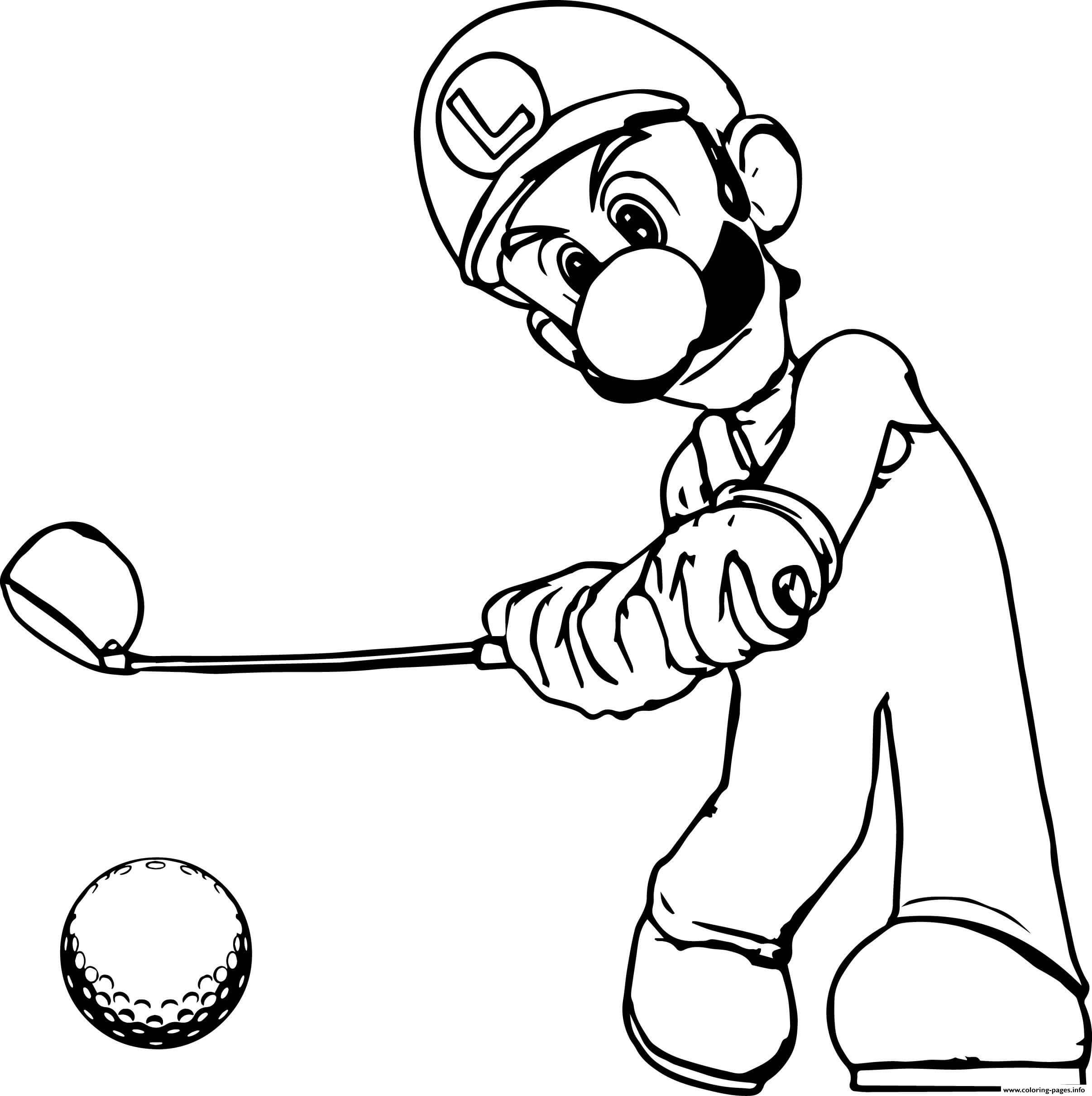 Luigi jugando al Golf
