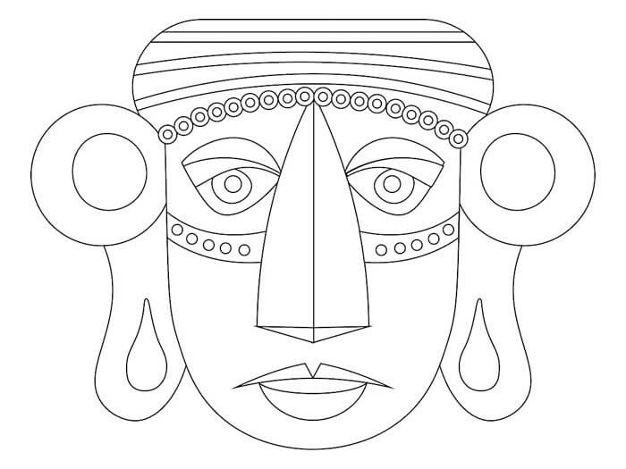  Máscara Inca para colorear, imprimir e dibujar –ColoringOnly.Com