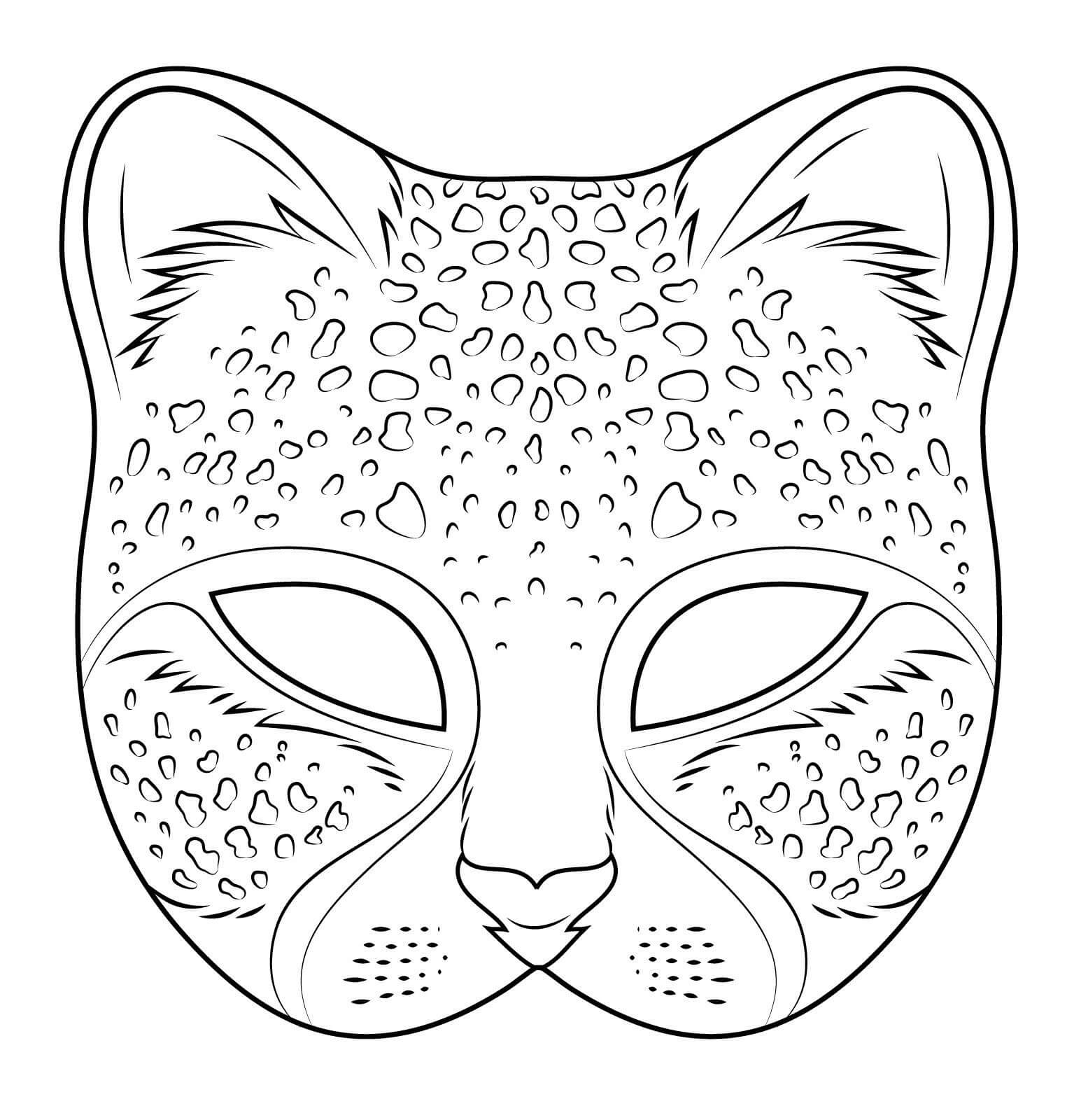Máscara de Jaguar para colorear, imprimir e dibujar –ColoringOnly.Com
