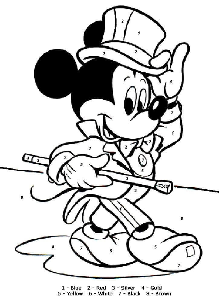 Mago Mickey Mouse Color por Número