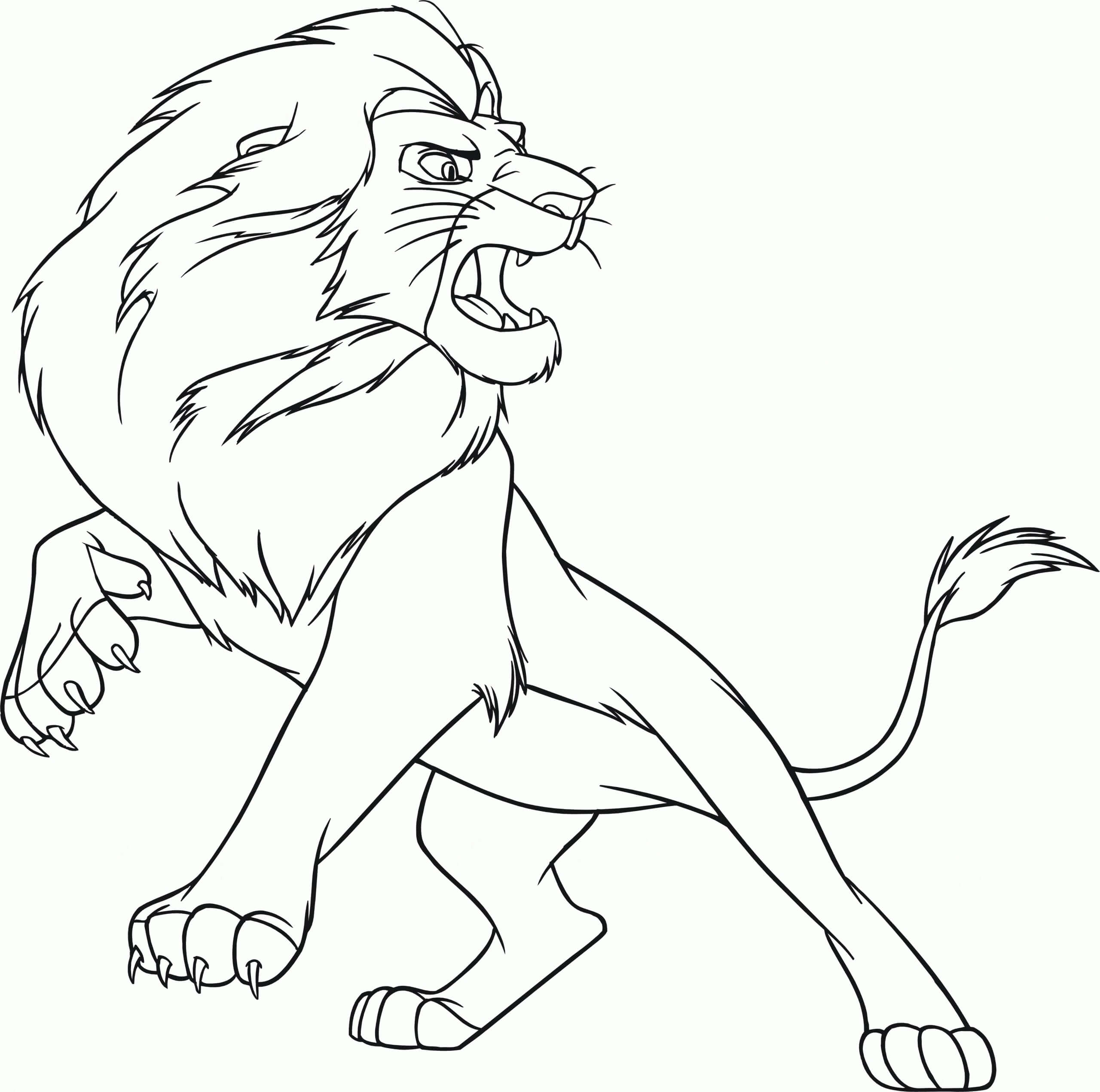 Majestuoso León para colorear, imprimir e dibujar –