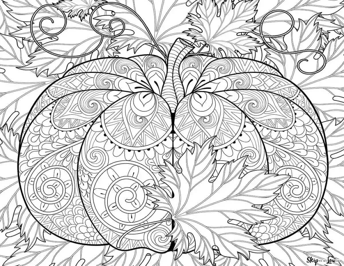 Mandala Calabaza En Oto o Para Colorear Imprimir E Dibujar 