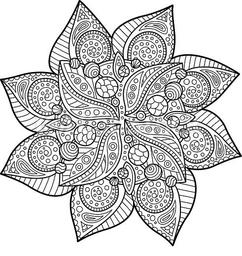 Mandala Poinsettia para colorear, imprimir e dibujar –
