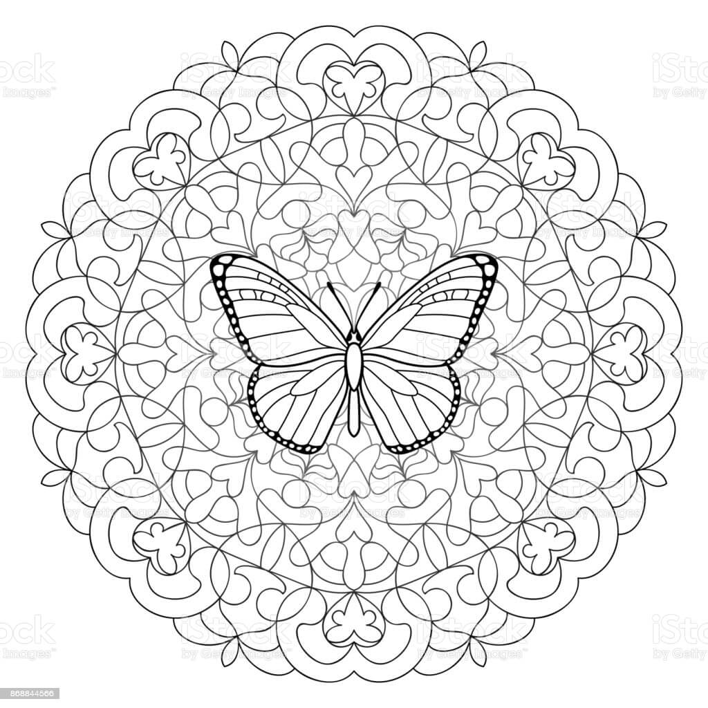 Mandala de Mariposa en Círculo