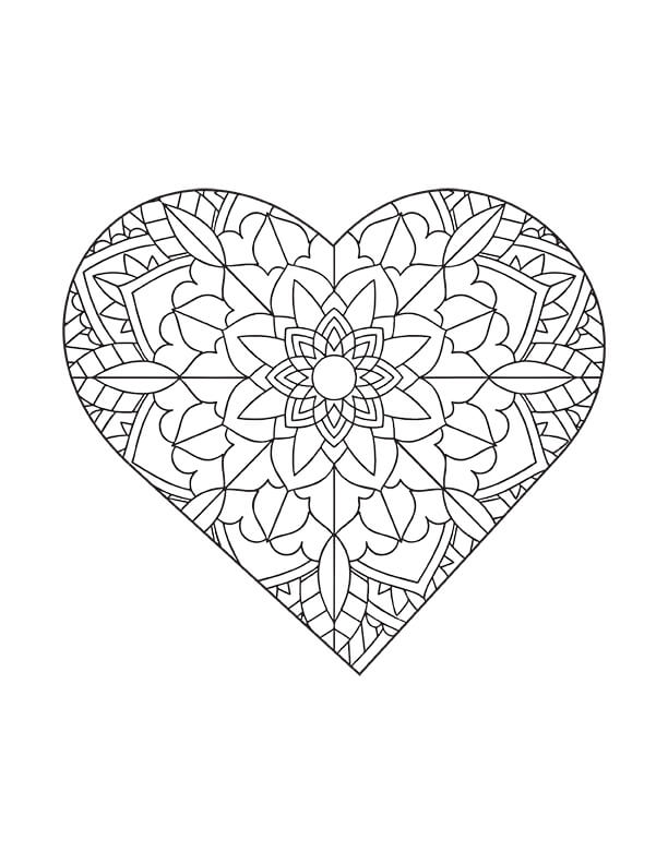 Mandala en Forma de Corazón