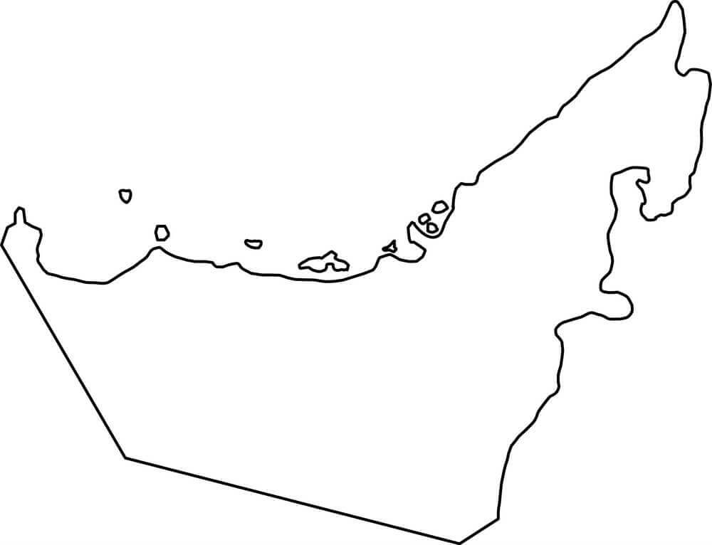 Mapa de Contorno de los Emiratos Árabes Unidos