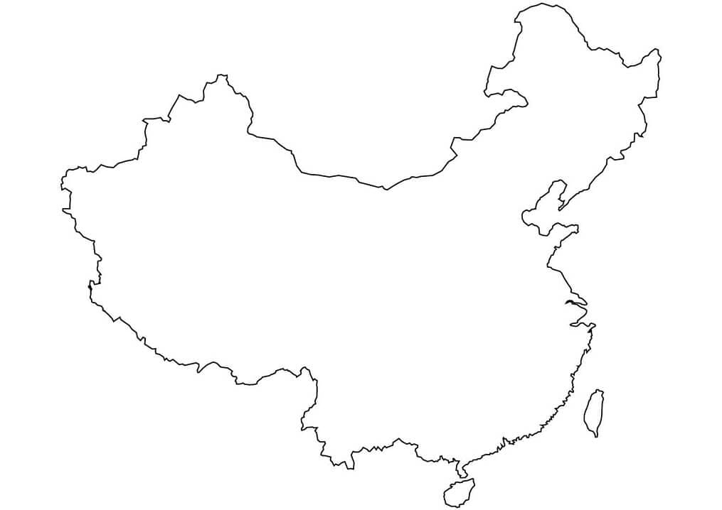 Mapa de Contorno en Blanco de China