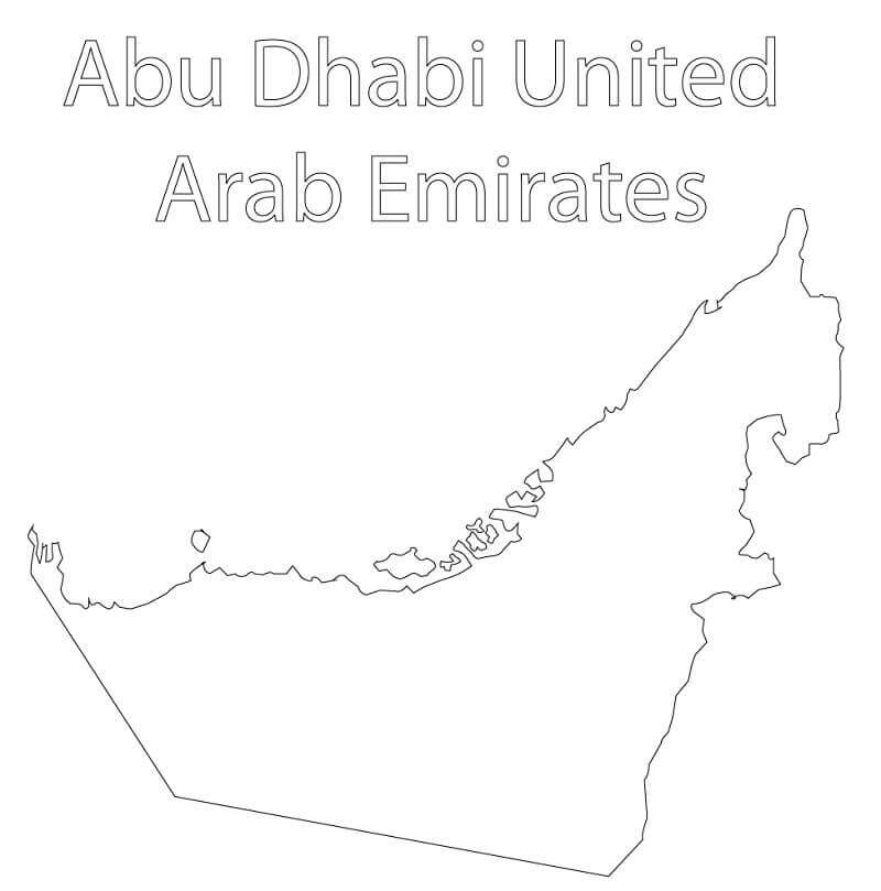 Mapa, de, Emiratos Árabes Unidos