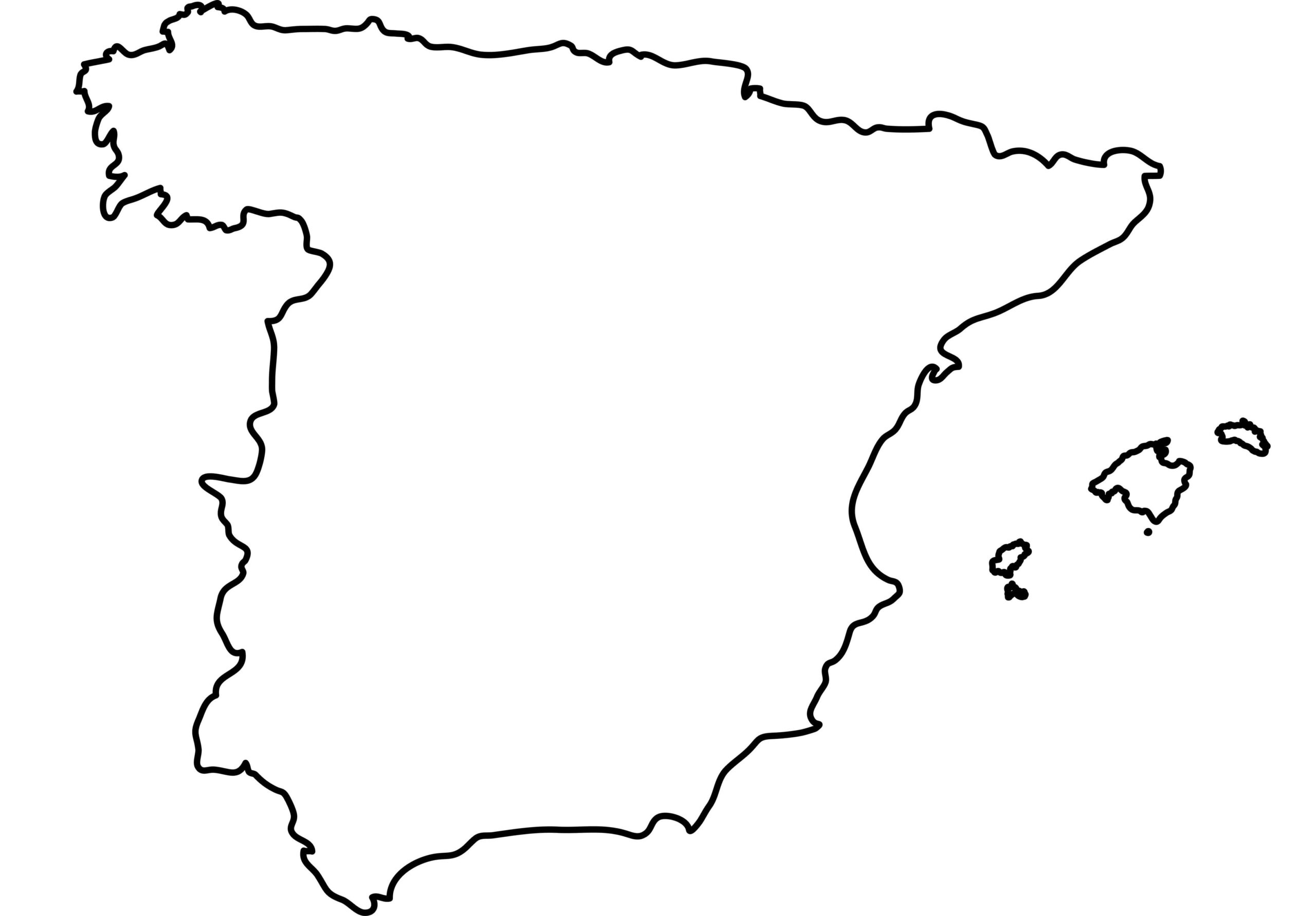 Mapa de España en Blanco
