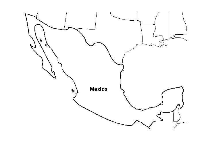 Mapa de Mexico Esquema HD