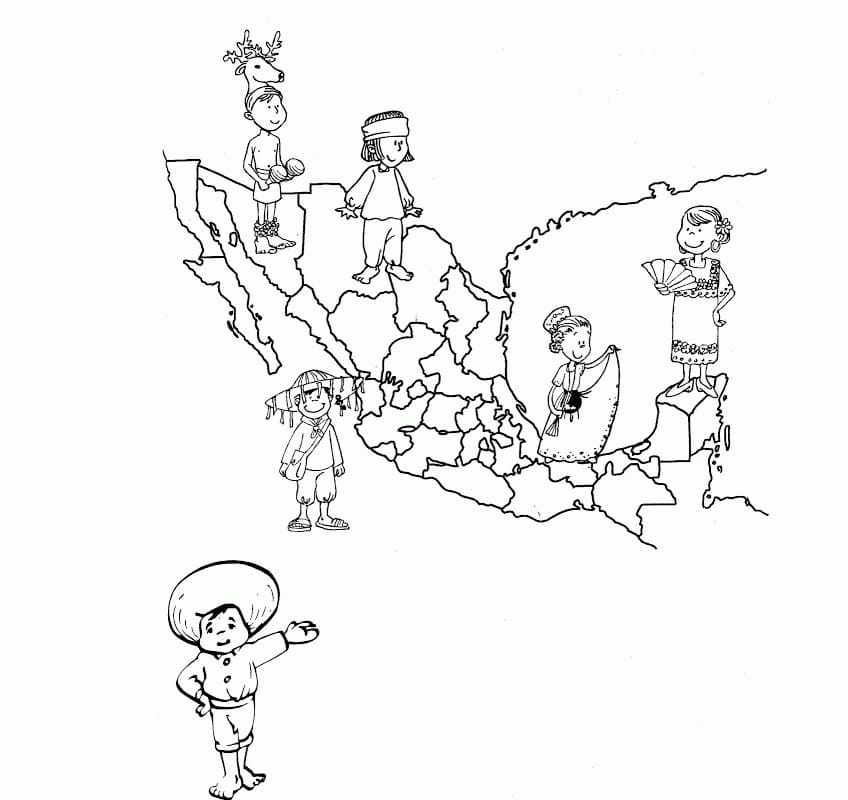 Mapa de Mexico HD Imprimible