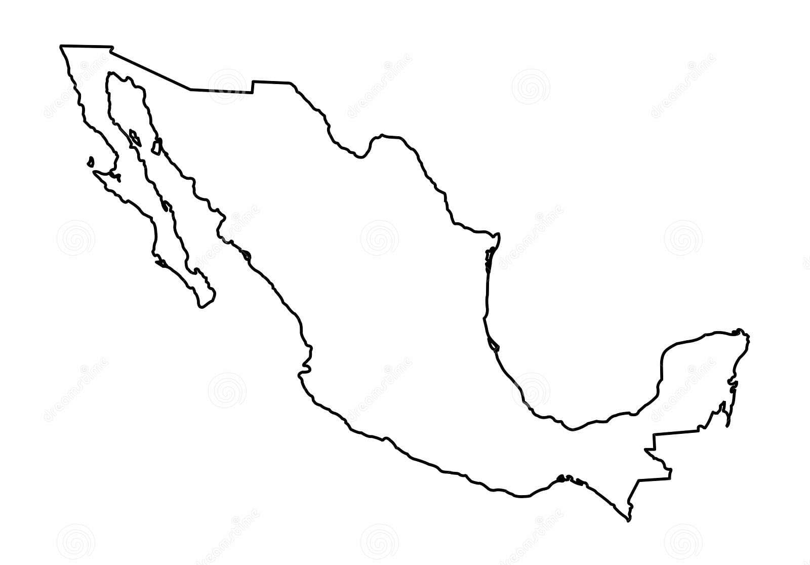 Mapa De Mexico Esquema Hd Para Colorear Imprimir E Dibujar Pdmrea