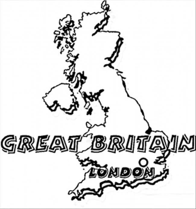 Mapa, de, Reino Unido