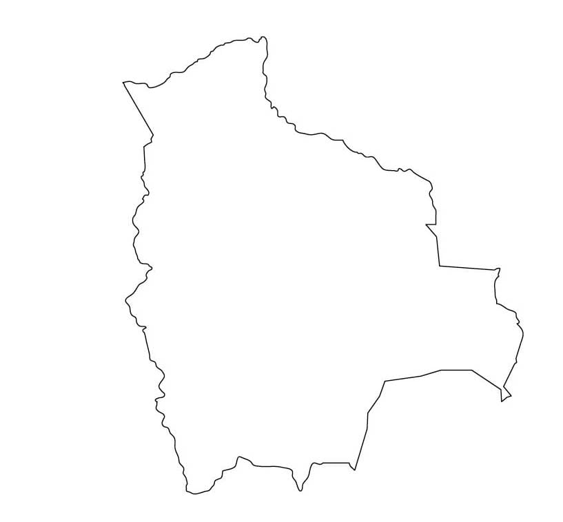 Mapa en blanco de Bolivia Esquema HD