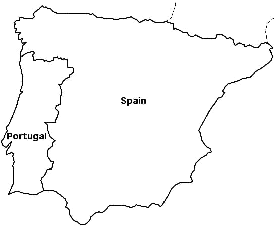 Mapa en blanco de España Imagen HD