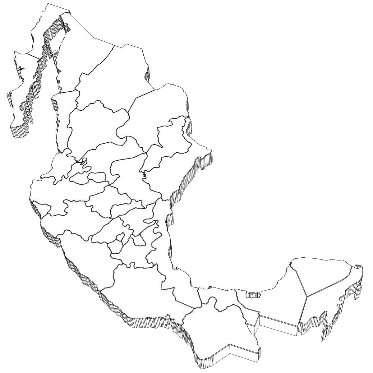 Mapa en blanco de México Esquema
