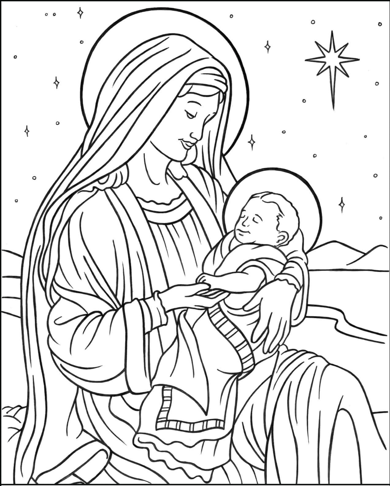 María con el Niño Jesús en Belén
