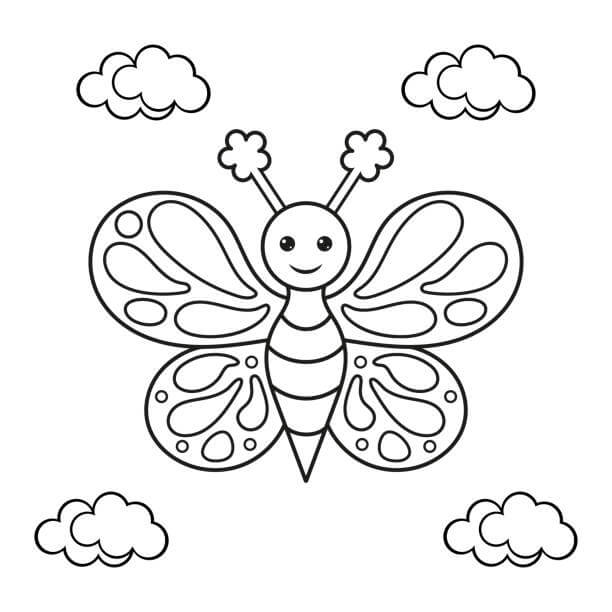 Mariposa de Dibujos Animados Volando