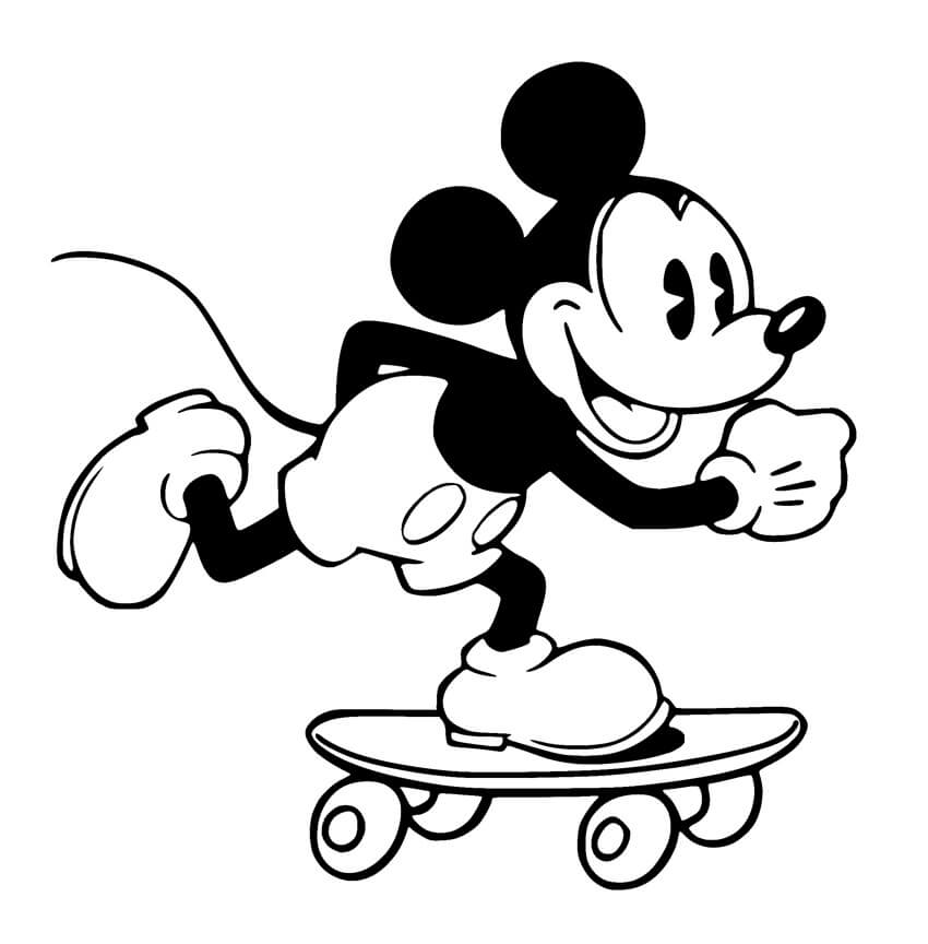 Mickey Mouse Jugando al Monopatín