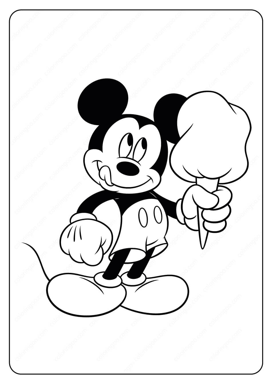 Mickey Mouse Sosteniendo Dulces