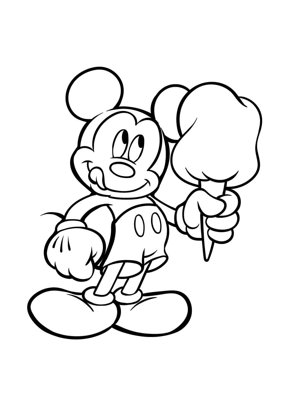 Mickey Mouse Sosteniendo un Helado