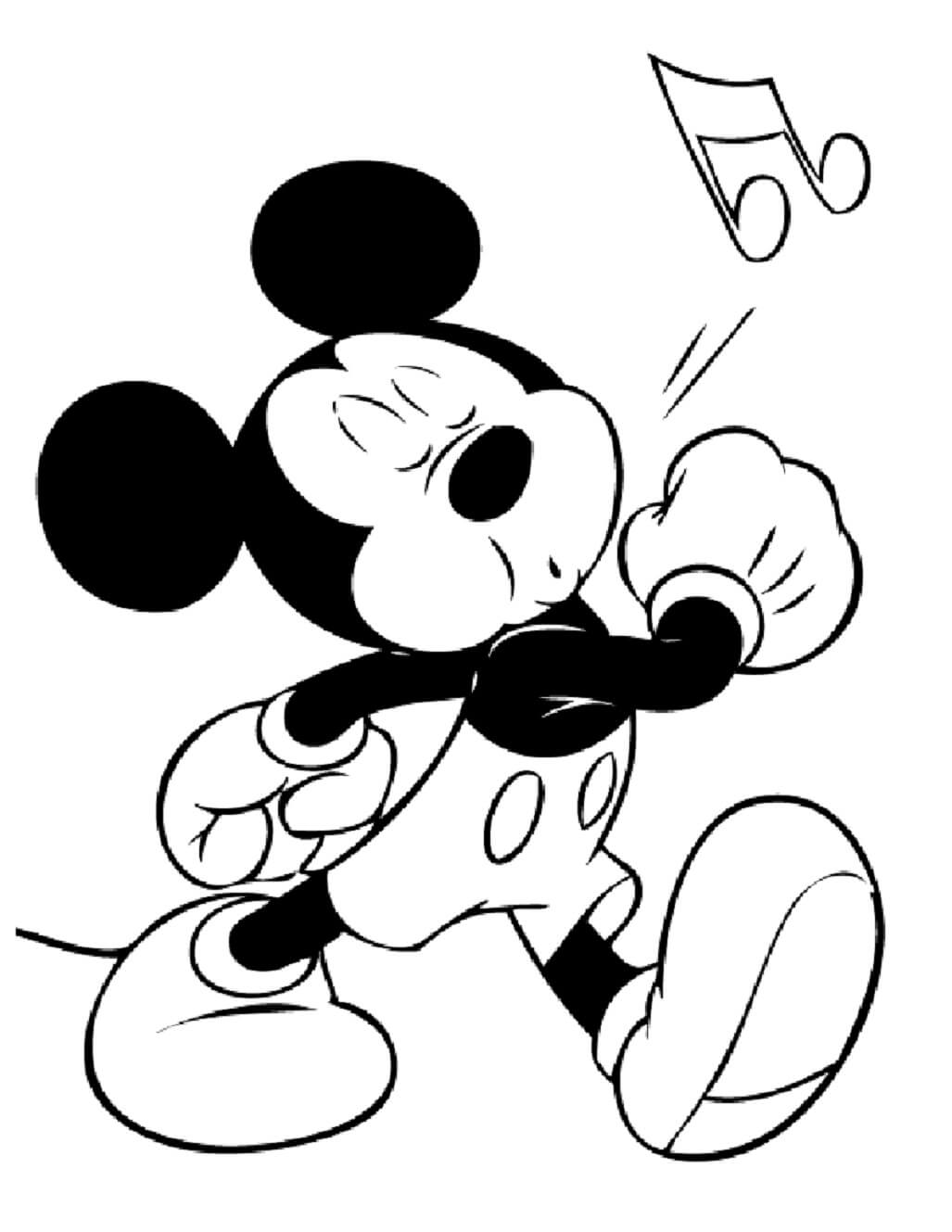 Mickey Mouse Toca la Flauta Mientras Camina