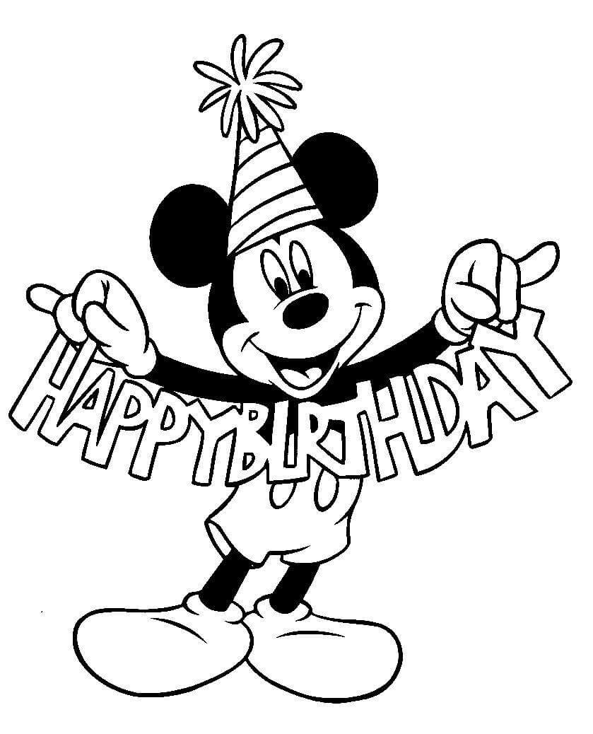 Mickey Mouse en Feliz Cumpleaños